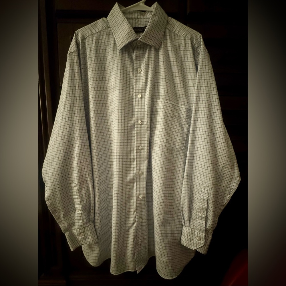 Rochester Big/Tall Men’s Long Sleeve Button Up - Lt/Dk Blue Pld - Size 36/37T